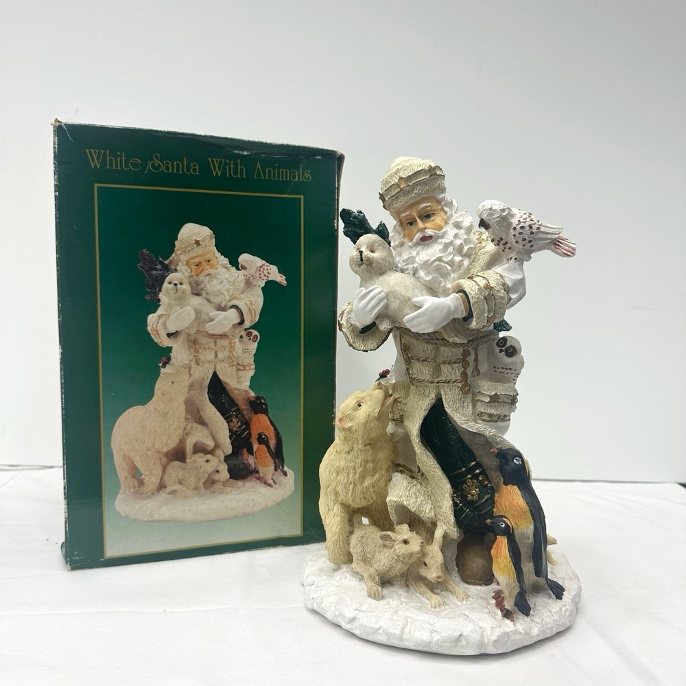 Cedar Creek Collection Kirklands White Santa Snow Animals Christmas Original Box